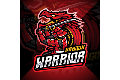 Dragon warrior esport mascot logo design