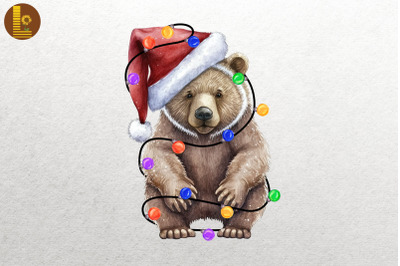 Cute Bear Watercolor Happy Christmas