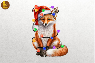 Cute Fox Watercolor Happy Christmas