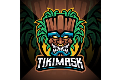 Tiki mask esport mascot logo design