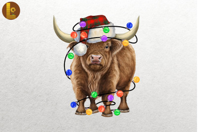 Cute Buffalo Watercolor Happy Christmas