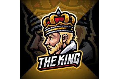 The King head esport mascot logo design