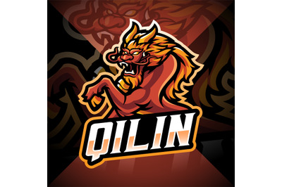 Qilin esport mascot logo design