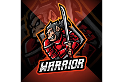 Monkey warrior esport mascot logo design