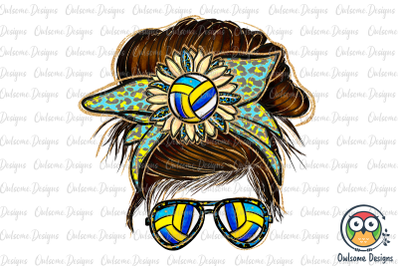 Volleyball Messy Bun Sublimation