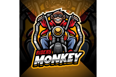 Riders monkey esport mascot logo design