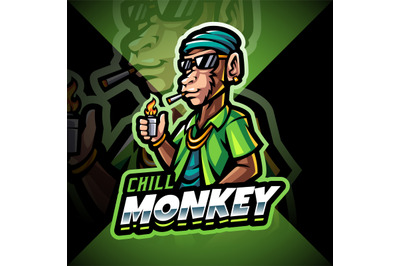 Chill monkey esport mascot logo design