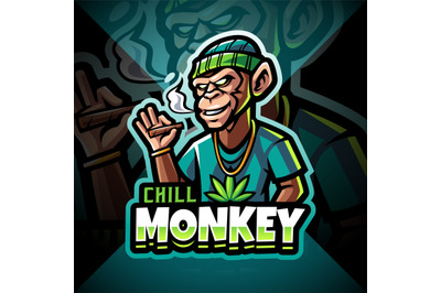 Chill monkey esport mascot logo design