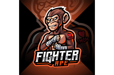 Fighter ape esport mascot logo design