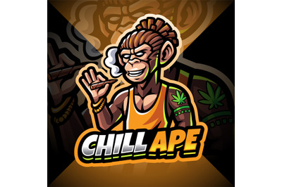 Chill monkey esport mascot logo design