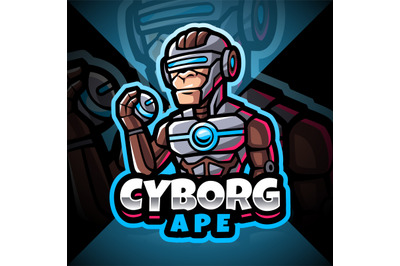 Cyborg ape esport mascot logo design