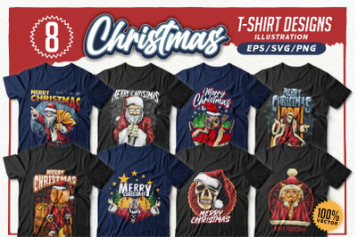 Christmas T-shirt Designs, Christmas Illustration Vector