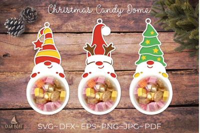 Gnome candy dom holder | Christmas candy dome ornaments