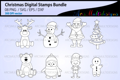 Christmas digital stamp