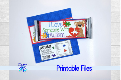 Autism Love Candy Bar Wrapper