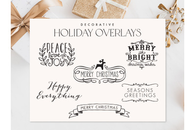 Christmas Overlays, Holiday SVG files, Christmas PNG clipart