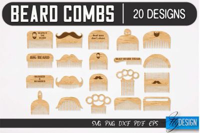 Beard Combs SVG Bundle | Beard Laser Cut SVG | CNC files