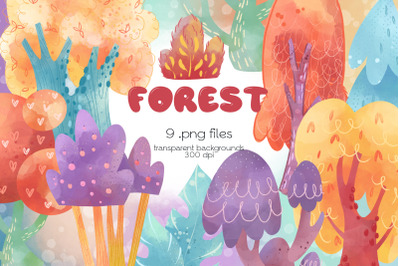 Fantasy Forest Clipart - PNG Files