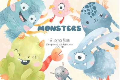 Monsters Clipart - PNG Files