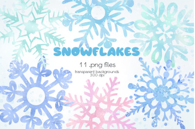 Snowflakes Clipart - PNG Files