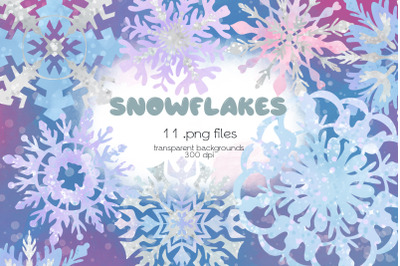 Snowflakes Clipart - PNG Files