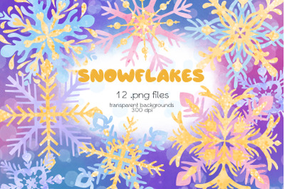 Snowflakes Clipart - PNG Files