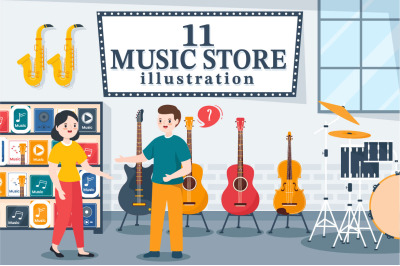 11 Music Shop Illustration