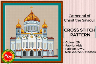Cathedral Of Christ The Saviour Cross Stitch Pattern
