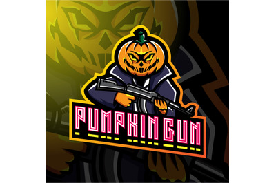 Pumpkin gunners mascot logo design