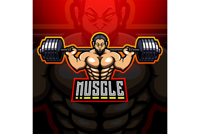 Muscular man mascot logo design