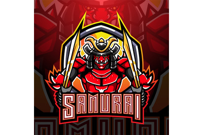 Samurai warrior esport mascot logo design