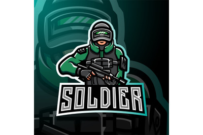 Soldier esport mascot gaming logo