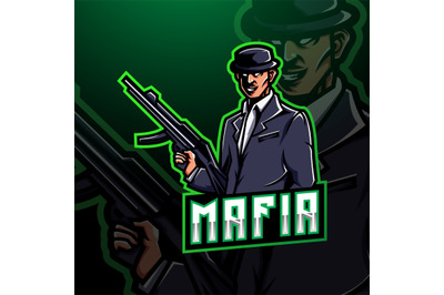 Mafia esport mascot logo gaming design