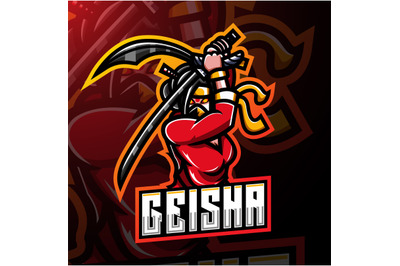 Geisha esport mascot logo design