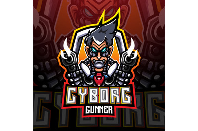 Cyborg gunners esport mascot logo design