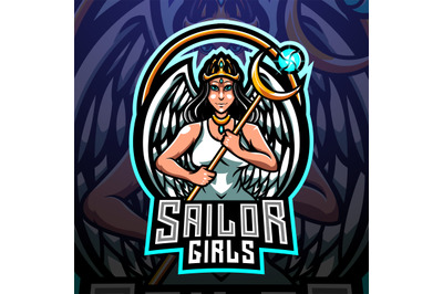 Sailor girls esport mascot logo