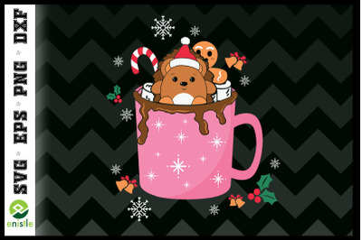 Christmas Hedgehog in the Coffee Cup