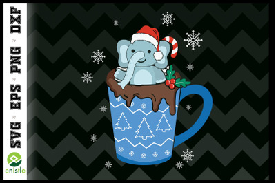 Christmas Elephant in the Coffee Cup