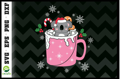 Christmas Koala in the Coffee Cup