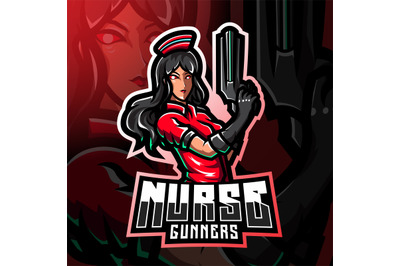 Nurse gunners esport mascot logo