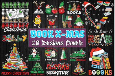 Book Christmas Bundle SVG