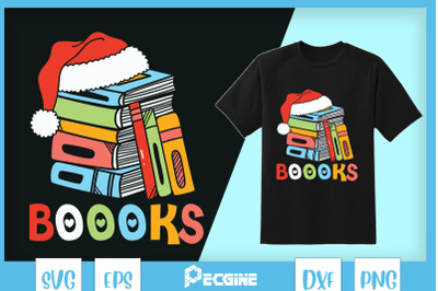 Christmas Santa Boooks Santa Book Lover