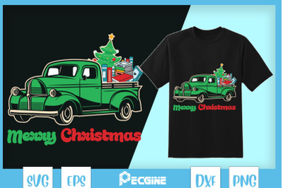 Merry Christmas Truck Christmas Book SVG