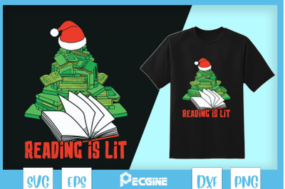 Reading Is Lit Book Trendy Christmas