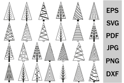 Christmas Tree bundle&2C; svg holiday template&2C; Cutting file