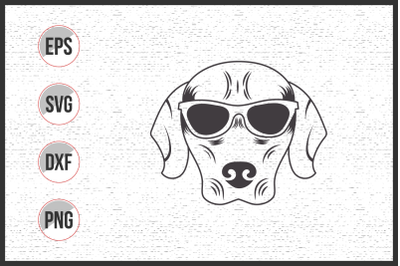 dog with sunglass vector line art vector graphic