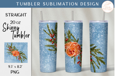 Winter Tumbler Wrap PNG. Christmas 20 oz Tumbler Sublimation Design