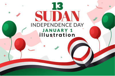 13 Sudan Independence Day Illustration