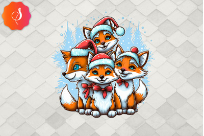 Merry Christmas Cute Fox Squad