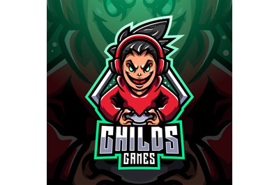 Childs gamer esport mascot logo design